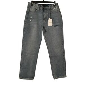 English Factory Women's Distressed Denim Mom Jeans Size 29